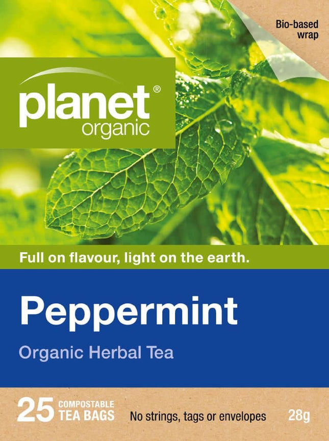 PLANET ORGANIC TEA PEPPERMINT X 25 TEA BAGS