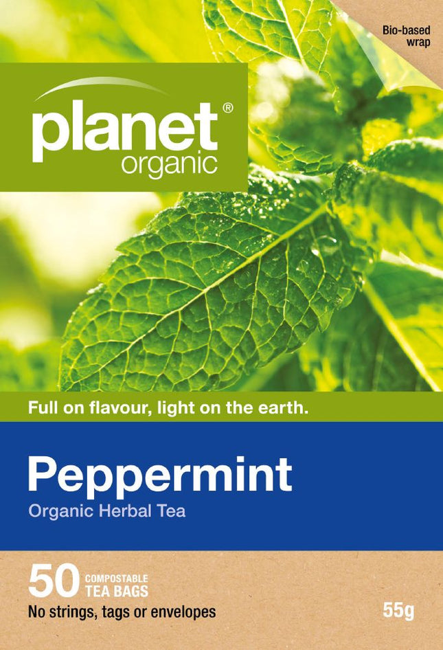 PLANET ORGANIC TEA PEPPERMINT X 50 TEA BAGS