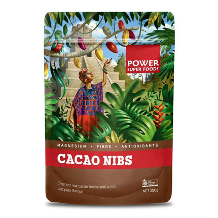 POWER SUPER FOODS CACAO NIBS RAW ORGANIC 250G
