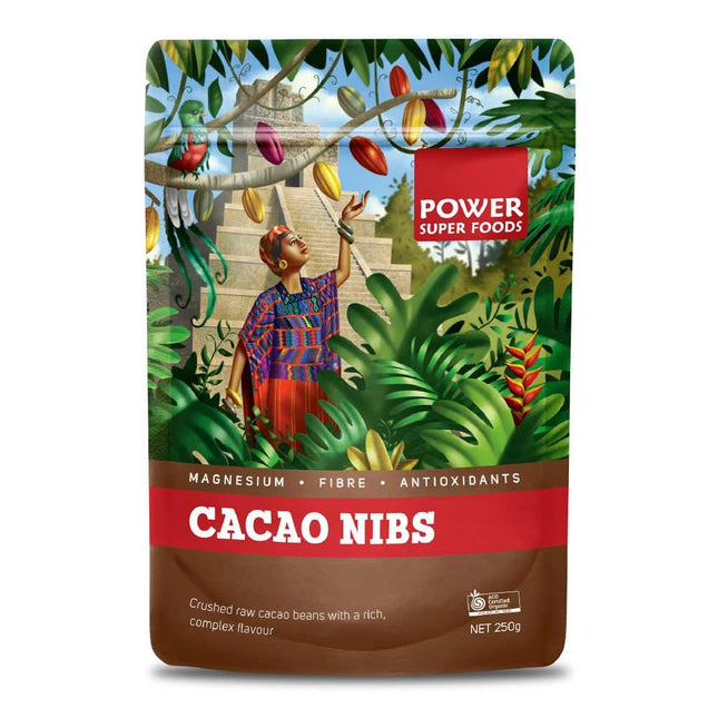 POWER SUPER FOODS CACAO NIBS RAW ORGANIC 250G