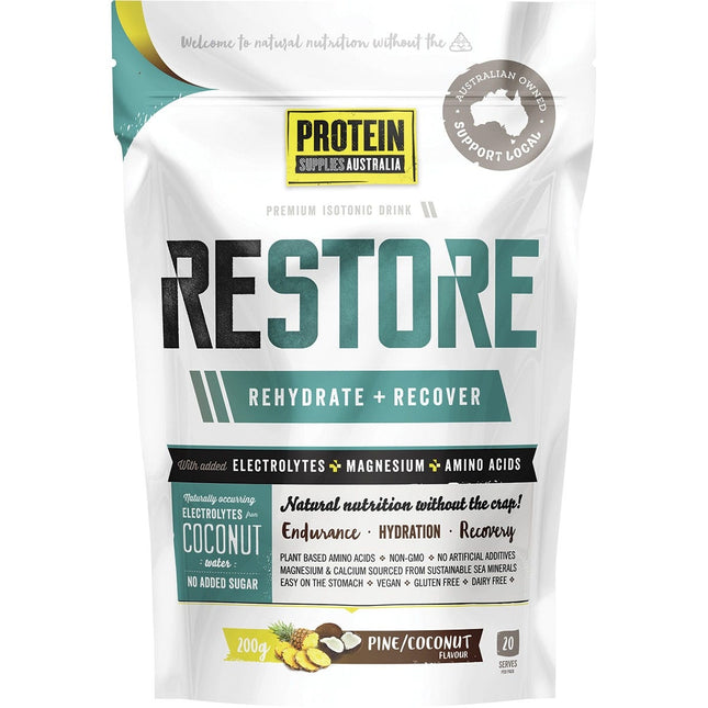 PROTEIN SUPPLIES AUSTRALIA - RESTORE HYDRATION RECOVERY DRINK 200G