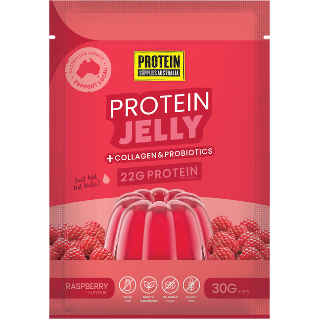 Protein Supplies Australia Protein Jelly Collagen Raspberry 12x30g