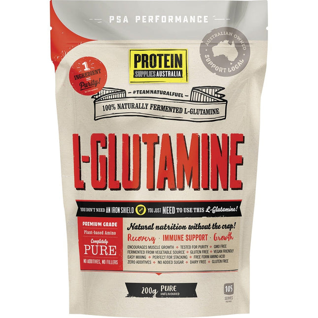 PROTEIN SUPPLIES AUSTRALIA - L - GLUTAMINE PLANT BASED PURE 200G