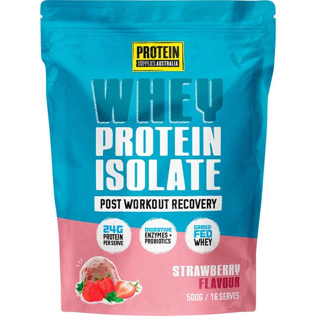 Protein Supplies Australia - WPI Whey Protein Isolate Strawberry - 500g