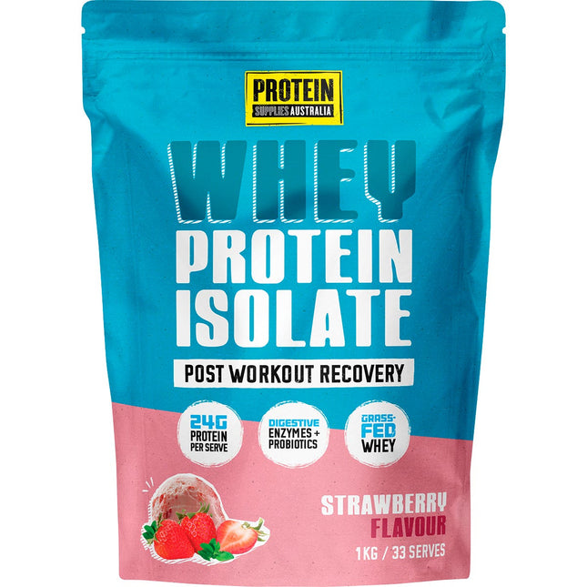Protein Supplies Australia - WPI Whey Protein Isolate Strawberry - 1kg