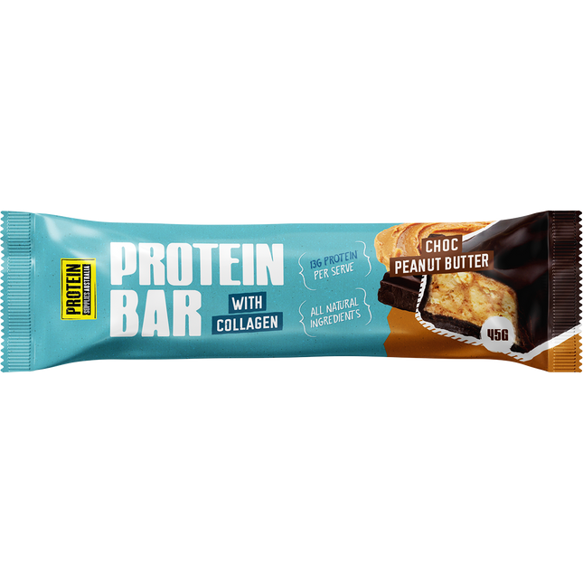 Protein Supplies Australia Protein Bar Collagen Choc Peanut Butter 12x45g