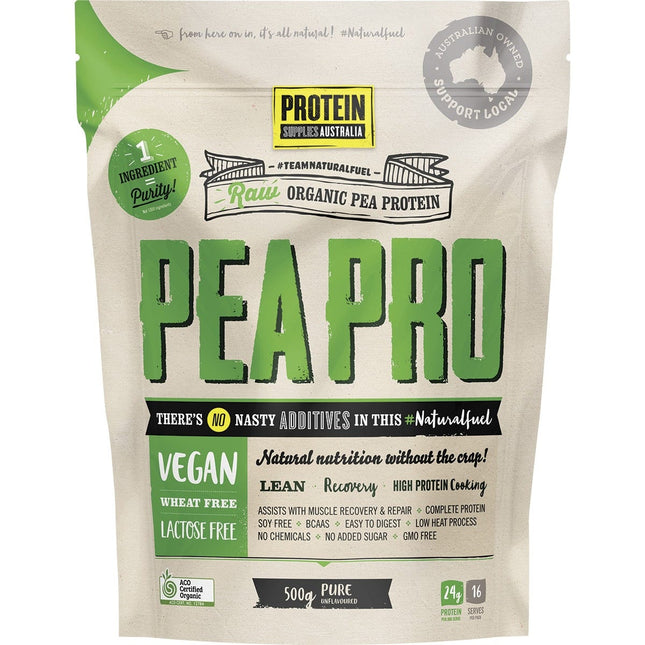PROTEIN SUPPLIES AUSTRALIA - PEAPRO RAW PEA PROTEIN PURE 500G