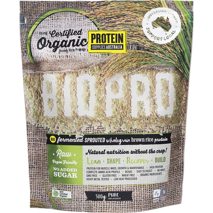 PROTEIN SUPPLIES AUSTRALIA - BIOPRO SPROUTED BROWN RICE PURE 500G