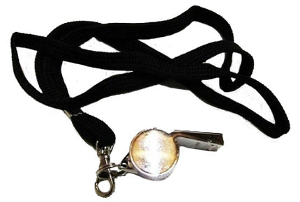 MORGAN CHROME WHISTLE WITH LANYARD