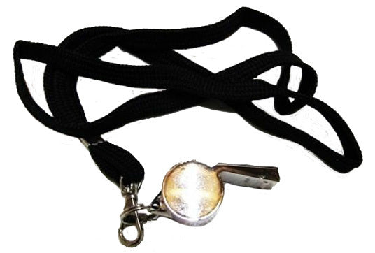 MORGAN CHROME WHISTLE WITH LANYARD