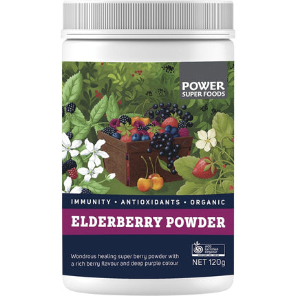 Power Super Foods - Elderberry Powder Certified Organic - 120g