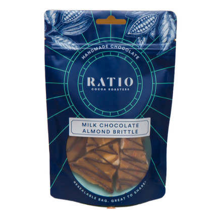 RATIO COCOA ROASTERS MILK CHOCOLATE ALMOND BRITTLE ~ 220G
