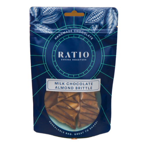 RATIO COCOA ROASTERS MILK CHOCOLATE ALMOND BRITTLE ~ 220G