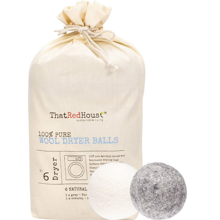 That Red House - Wool Dryer Balls 100% Pure - 6pk