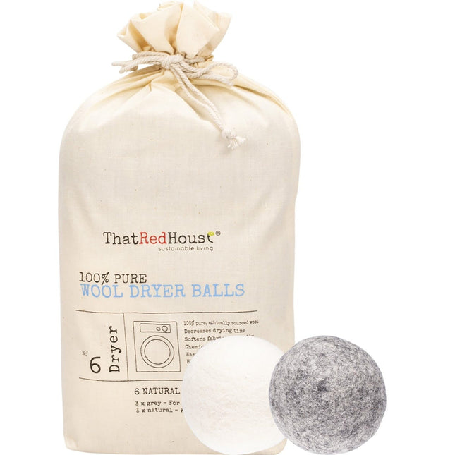 That Red House - Wool Dryer Balls 100% Pure - 6pk