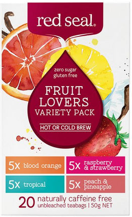 RED SEAL (HOT & COLD BREW) FRUIT LOVERS VARIETY PACK X 20 TEA BAGS