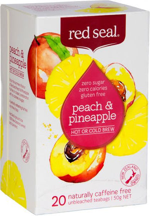 RED SEAL (HOT & COLD BREW) PEACH & PINEAPPLE X 20 TEA BAGS