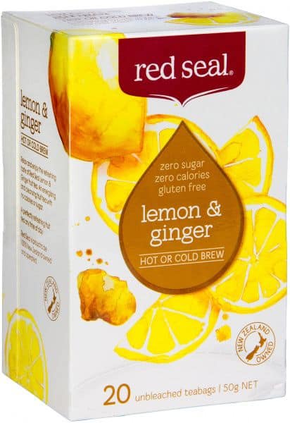 RED SEAL (HOT & COLD BREW) LEMON & GINGER X 20 TEA BAGS