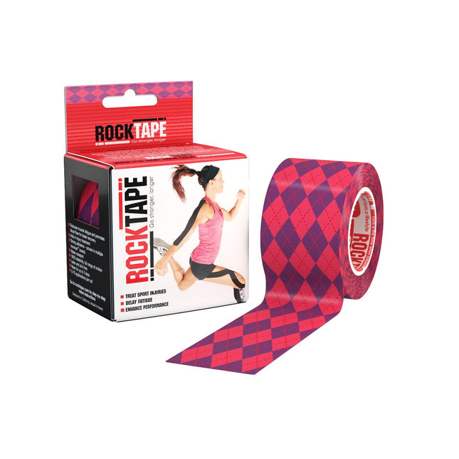 ROCKTAPE 5CM X 5M ARGYLE PINK