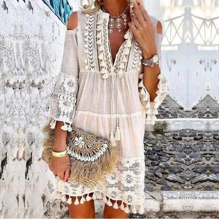 Women Quarter Sleeve Loose Dress