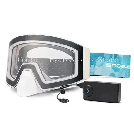 Electrically Heated Anti Fog Polarized Ski Goggles, Magnetic Interchangeable Gradient Lens,  for Winter Sports, Snowboarding