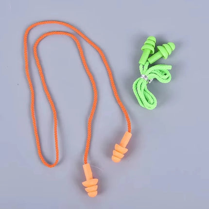 1 Pc Silicone Ear Plugs for Sleep, Noise Reduction, Swimming, and Diving with Rope