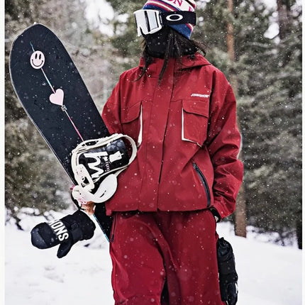 John Snow Ski Suit Women Men Professional Waterproof Windproof Snow Jacket And Pants Outdoor Winter Fashion Snowboarding Wear