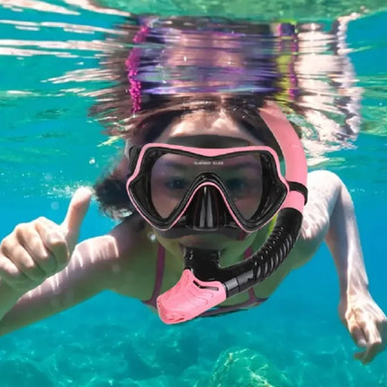 Diving Mask  Anti-Fog, HD, Tempered Glass, Silicone Skirt, with Nose Cover.