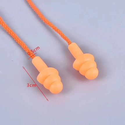 1 Pc Silicone Ear Plugs for Sleep, Noise Reduction, Swimming, and Diving with Rope