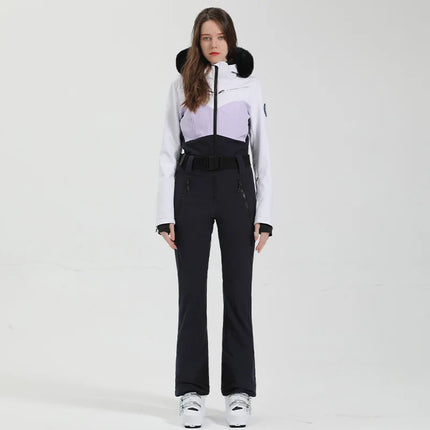 GSOU SNOW One-piece Ski Suit Women Thickening Snowboard Female Overalls Winter Windproof Waterproof Breathable Clothing Skiing