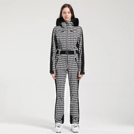 GSOU SNOW One-piece Ski Suit Women Thickening Snowboard Female Overalls Winter Windproof Waterproof Breathable Clothing Skiing