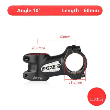 Ultralight 17° Aluminum Bike Stem  MTB & Road Bicycle 31.8mm