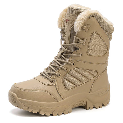 Winter Boot Men's High-top Waterproof Ankle Boots Men Thick Plus Warm Large Size Snow Hiking Boots Outdoor Cotton Shoes Sneakers