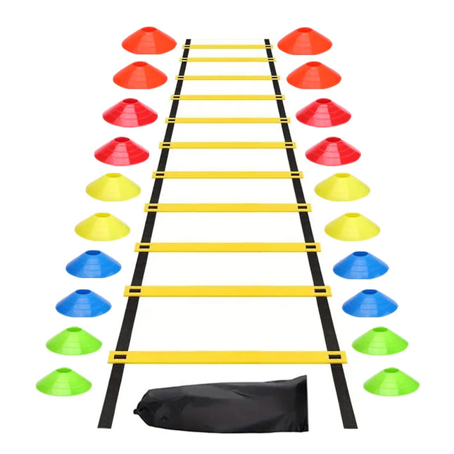 1 Set Soccer Agility Training Ladder (19.6 ft. 12 Rungs)