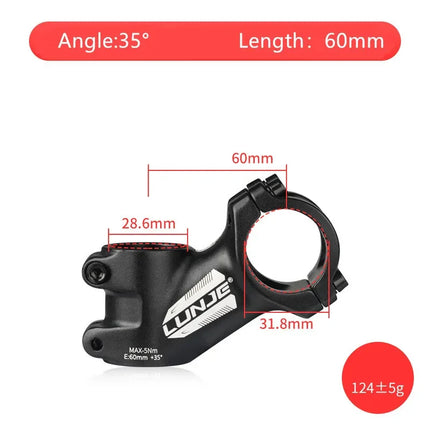 Ultralight 17° Aluminum Bike Stem  MTB & Road Bicycle 31.8mm