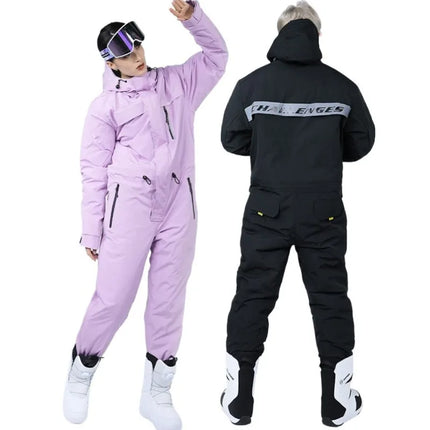 Ski Suit Cold-Proof Men's and Women's One-Piece Outdoor Waterproof Windproof Snowboarding Suit горнолыжный костюм мужской