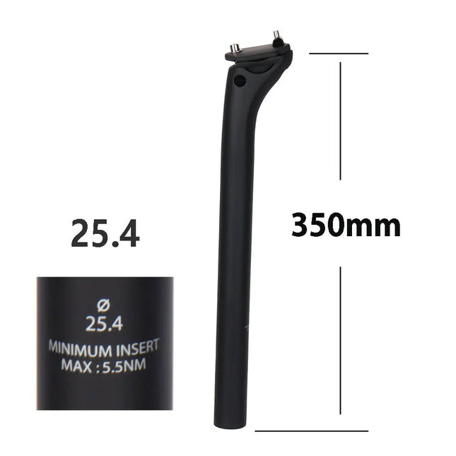 ELITAONE MTB Carbon Seat Post - Offset 20mm, Sizes: 25.4/27.2/30.9/31.6mm, 350-450mm, 150g