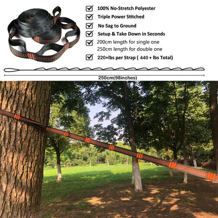 Solid color parachute hammock for two, includes hammock straps and black carabiner.