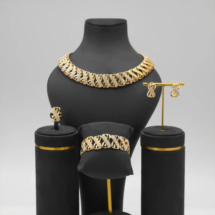Gold Plated Jewelry Set - Dubai African Choker Necklace