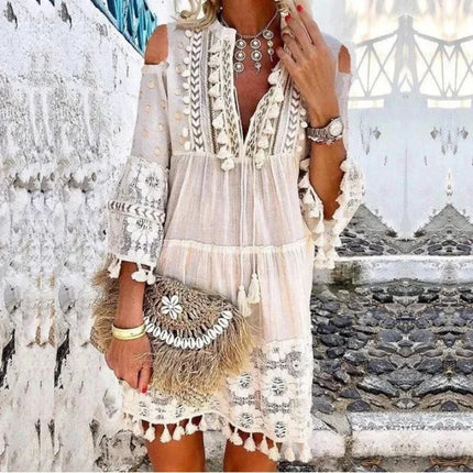 Women Quarter Sleeve Loose Dress