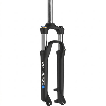 SR Suntour SUSPENSION FORK 27.5, Threadless, XCM32 LO, 1 1/8. 9mm Drop Outs. Disc ONLY. 100mm Travel, GLOSS BLACK