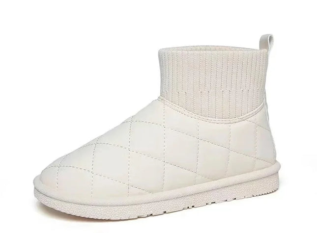 Trendy Fleece Lined Knitted Snow Boots Women's Soft Bottom Cotton Shoes Warm Winter Ankle Boots Free Shipping Leisure Style