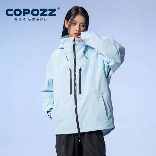 COPOZZ 3L Ski Jacket - Windproof & Waterproof Hooded Ski Coat for Men and Women