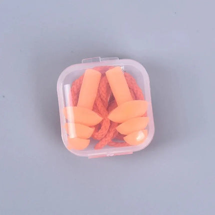 1 Pc Silicone Ear Plugs for Sleep, Noise Reduction, Swimming, and Diving with Rope