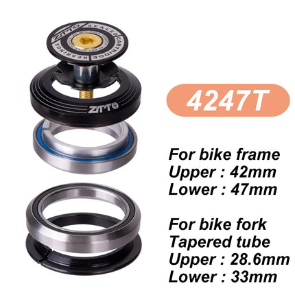 ZTTO MTB Road Bicycle Headset CNC 1 1/8"-1 1/2" Tapered 28.6 Fork Bearing