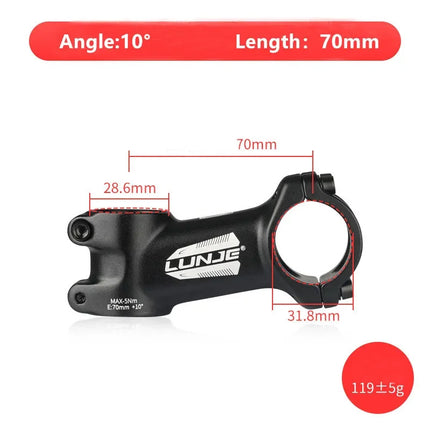 Ultralight 17° Aluminum Bike Stem  MTB & Road Bicycle 31.8mm