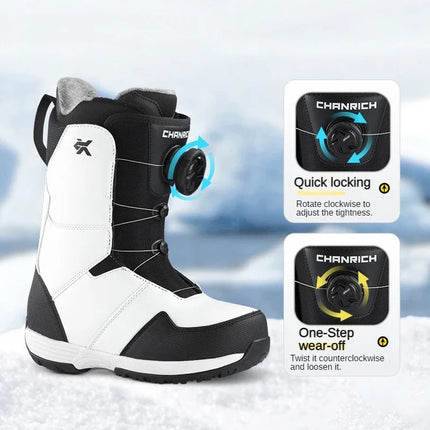 Adult Ski Boots Winter Warm Non-slip Snowboard Shoes for Men & Women