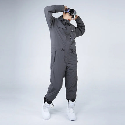 Ski Suit Cold-Proof Men's and Women's One-Piece Outdoor Waterproof Windproof Snowboarding Suit горнолыжный костюм мужской