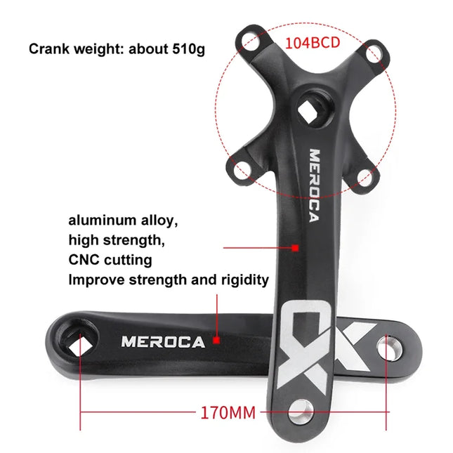 MEROCA CX Square Hole Bicycle Crankset