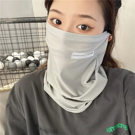 2Pcs Sun Protection Arm Sleeves & Cooling Ice Silk Face Mask for Summer, Cycling, Driving